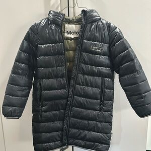 Kids puffer coat - black size 140